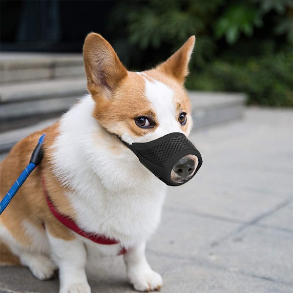Hundemusling i Nylon, Myk og Sikker, Anti-Bitting og Bjeffing, Pustende Mesh Munnbeskyttelse for Små, Mellomstore og Store Hunder