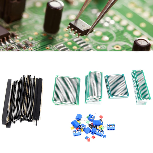 100 st Dubbelsidiga Kretskortssatser PCB Universal Tryckt Elektronisk Krets Prototyp Paneler