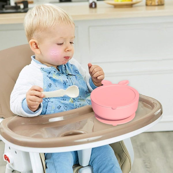 Baby silikon sugkoppstallerk | innehåller inte bisfenol A, halkfri design