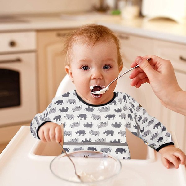Långärmade Babysalladar, Spädbarnssalladar För Att Äta, Plast Salladar, Babysalladar, Avvänjningssallader, Smock Salladar
