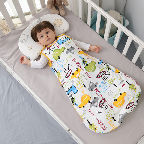 Tunnt bomullsstoppad babysovpåse med swaddling bomull och väst för höst och vinter.