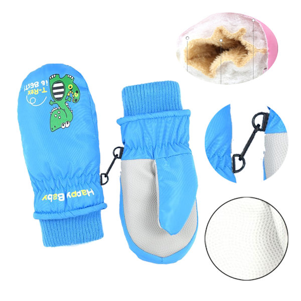 Vanntett Vintervotter for Småbarn, Skihansker for Gutter, Varme Fleece-Snøvotter