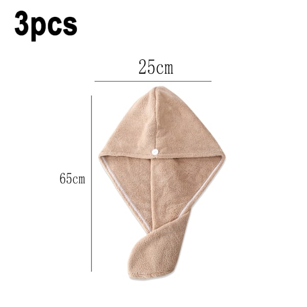 3-pack Mjuka Duschar Handdukar för Kvinnor, Twist Hår Turban Wrap Torkande Hatt, Present till Kvinnor