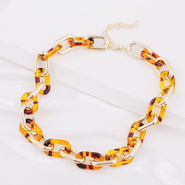 Färgglada hartslänkkjedjor Punk Gemklämma Halsband för kvinnor Flickor Smycken,  Modesmycken