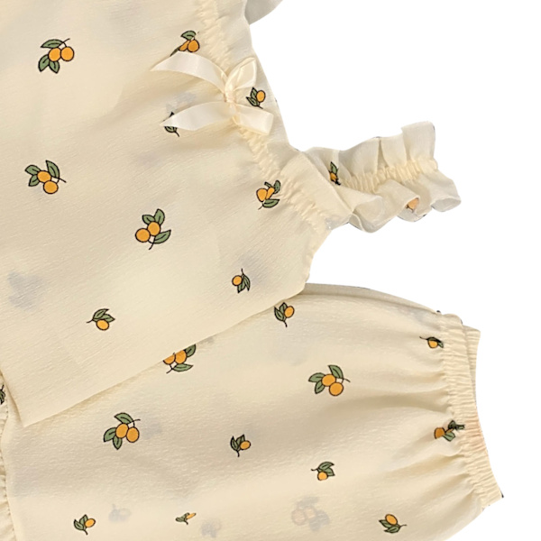 Camisole Pyjamas Tvådelad Set med Bröstkuddar Lös Mjuk Hudvänlig Sommarpyjamas Set för Flickor Orange L