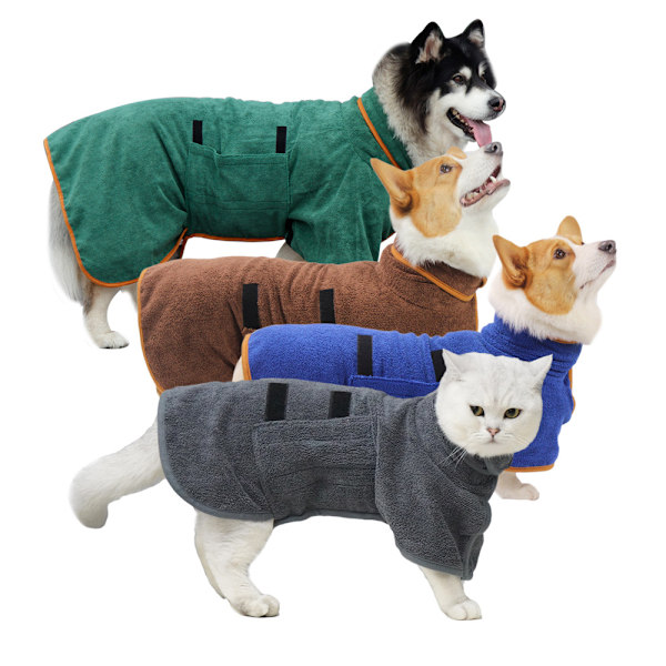 Hundetørrejakke - Hurtigtørrende hundetaske - Hundebadekåbe - Mikrofiber