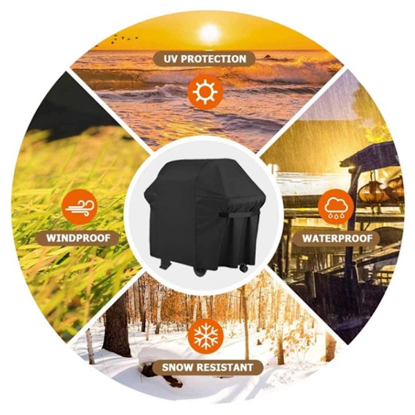 Grillskydd 58 tum Gas-BBQ Grillskydd, Vattentätt, UV-skyddande Material med Kardborreband & Justerbar Hem Snodd för Weber Nexgrill Char-Broil