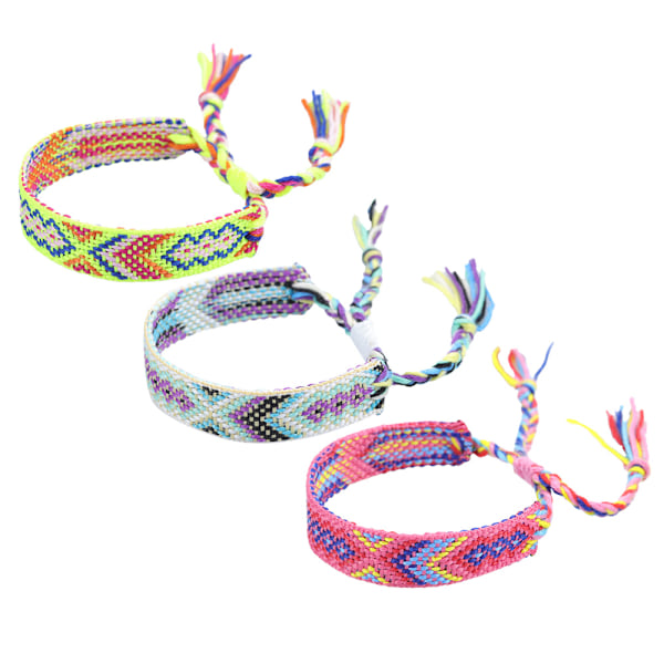 3 st armband vävda tofsar armband boho smycken för kvinnor, vänskapsarmband för kvinnor flickor