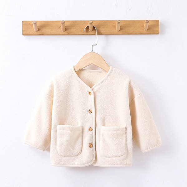 Höst- och vintermodell för pojkar och flickor, fleece varm jacka, babyfleece huvtröja (Marinblå)