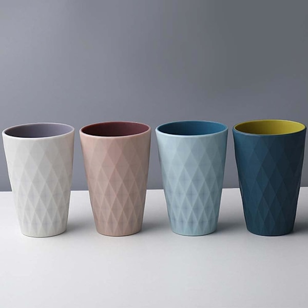 Tandborsthållare, plastmugg, badrumstillbehör, nordisk design, stark och tål att tappas, lämplig för vuxna, ungdomar och