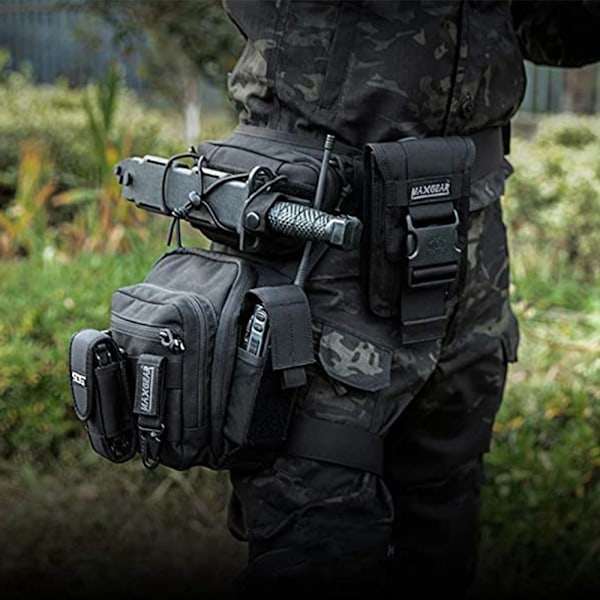 Vandafvisende Militær Taktisk Drop Leg Pouch Bag Cross Over Leg Rig Udendørs Cykling Vandreture Lårpose