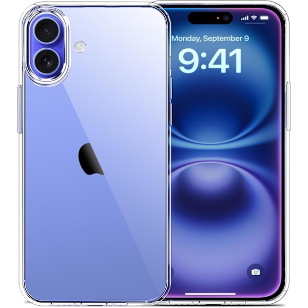 iPhone 16 Plus, Transparent, TPU Skal