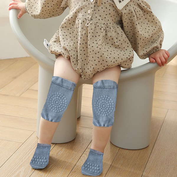 2 Par Babykryp-Knäskydd och Anti-Halk Bebisstrumpor Set Unisex