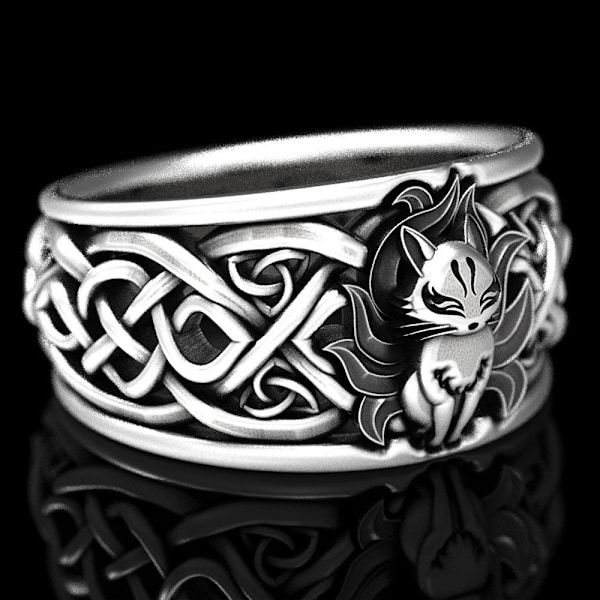 Manfox ring, vintage rustfrit stål dyreamulet ring