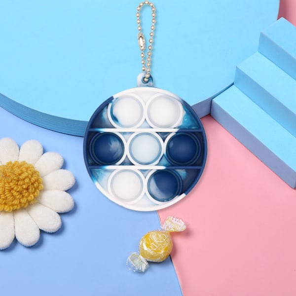 Mini Pop Leksak, Nyckelring Pop-Bubbla Sensorisk Leksak, för Barn Vuxna (2-pack)