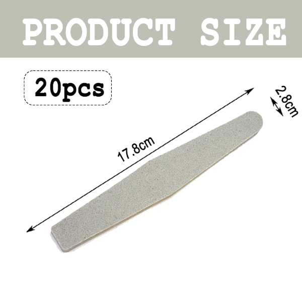 20 st Nagelfilarblock, Dubbelsidiga, Tvättsvampar, 100/180 Slipning, för Akrylnaglar