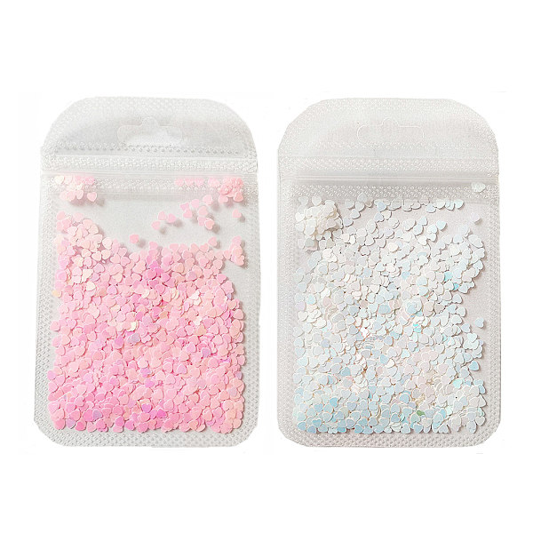 2 Påsar Hjärta Nagelkonst Dekaler Hjärta Nagelglitterflingor Glimmande Sekviner för DIY Nagelkonst Dekorationer