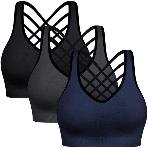 Vadderade Strappy Sports BH för kvinnor - Activewear Toppar för Yoga