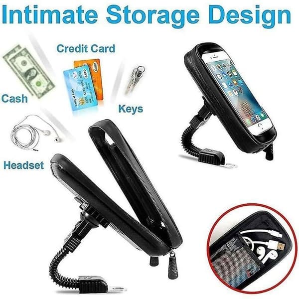 Universal Motorcycle Phone Mount - Waterproof - 360° Rotation - Up to 6.5\"