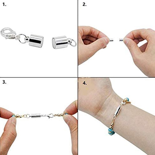 Magneettiset korujen lukot ja kaulakorun pidennysketjut kulta ja hopea, useita kokoja ja tyylejä ketjun pidennysketjut magneettilukot