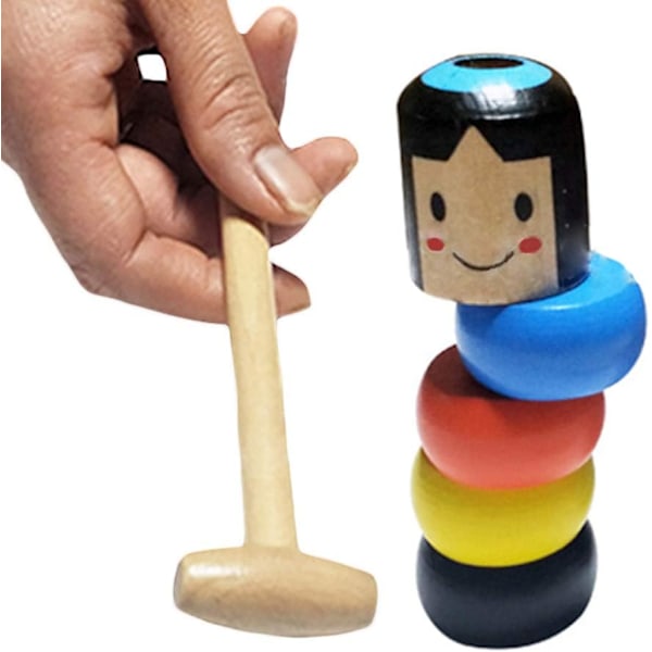 Oöverstiglig Trägubbe Magisk Leksak Odödlig Daruma Magiska Trick Magisk Trägubbe Trädocka Man Magisk Leksak Rolig Leksak Scenmagiska Rekvisita Present till Pojkar