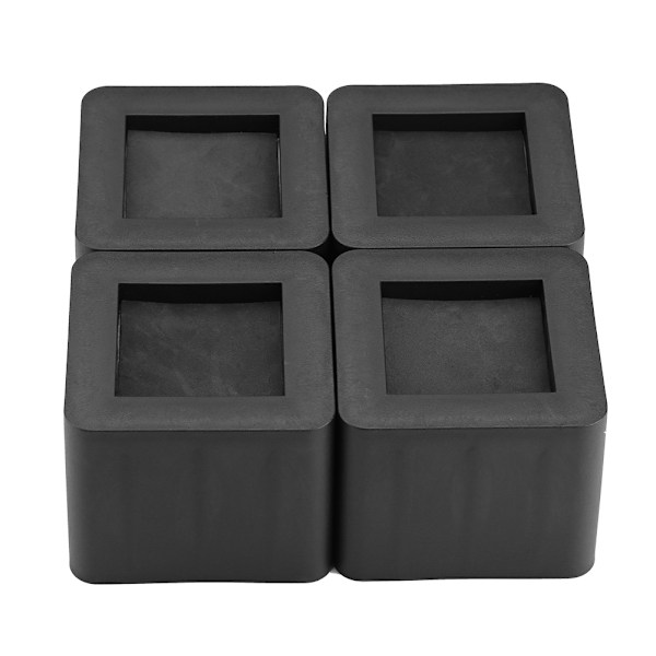 4-pack Möbelbenshöjare i PP-plast, halkfria, för bord, skrivbord, säng, soffa, svart