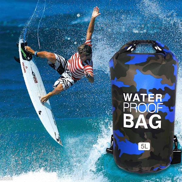 Vanntett tørrsekk, rulletoppsekk holder utstyret tørt for rafting, båtliv, svømming, camping, fotturer