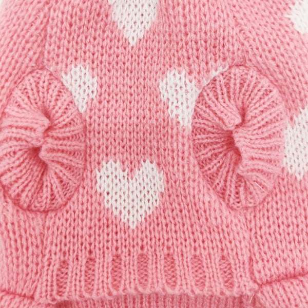 Hundegenser Kjole med Hjerte Varme Hundegensere Strikkvest Halsgenser Pullover Hundekåpe for Små og Mellomstore Hunder