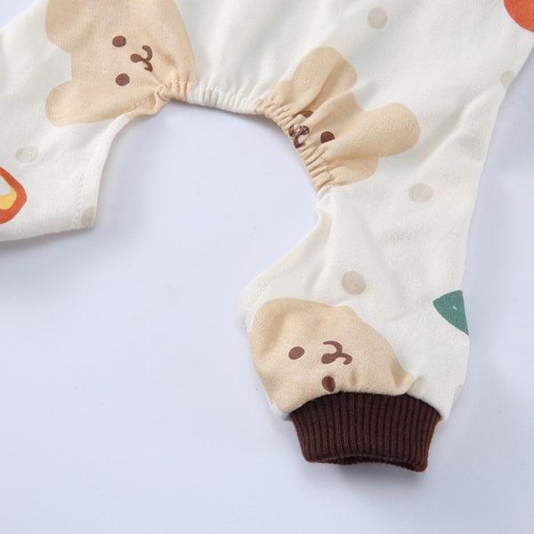 Hundepyjamas til små hunde Bløde hvalpe Onesie Kat Jumpsuit Komfortable kæledyrs tøj (Kaffe)