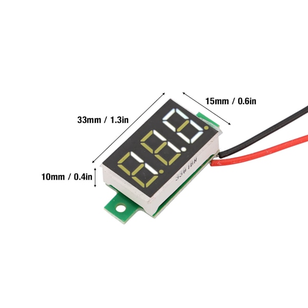 5 stk Hvide 0,36 tommer Digitale LED Panel Voltmeter To-tråds DC Voltmeter Spændingsmåler Tester