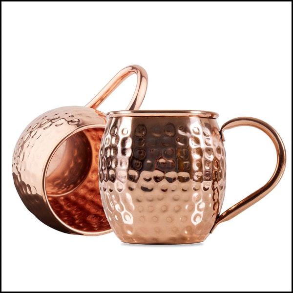 Moscow Mule Copper Mugs - Gift Set of 2, 100% Solid Handcrafted