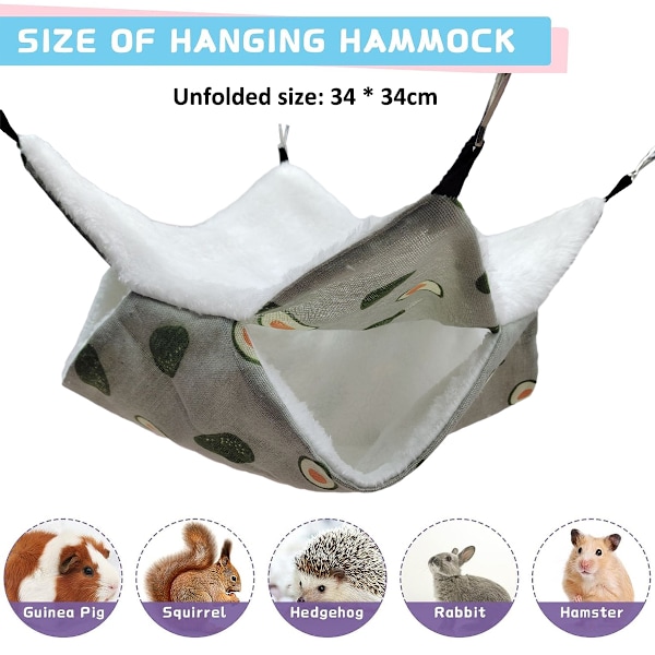 Hängmatta för små husdjur, hängande hängmatta för iller, våningssäng, hängmatta, burleksak för hamster
