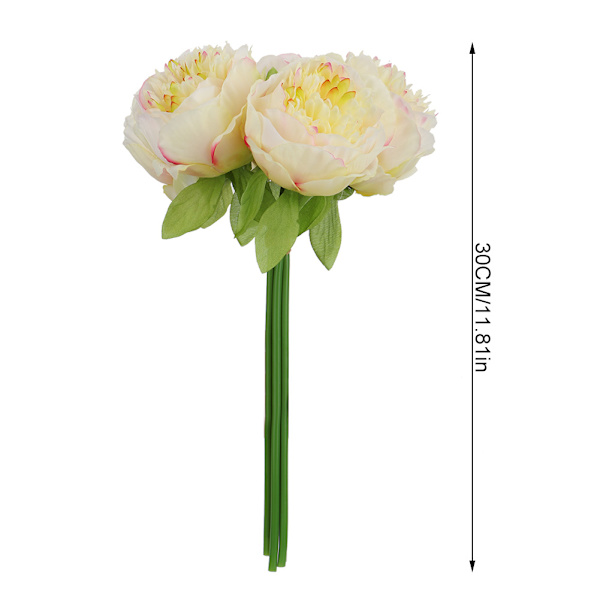Kunstig Peonblomst, Falsk Peon, Kunstig Peon, Silke Peon, Bryllupsbukett (Champagne)