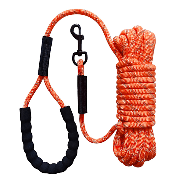 Lang line for hundetrening - Refleksjonsbånd i nylon, sjekktau for hunder på tur, camping