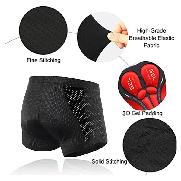 1 st Cykelunderkläder för Män Vadderade Gel Cykelbyxor Med Vaddering Bike Liner Shorts Undershorts Halksäkra
