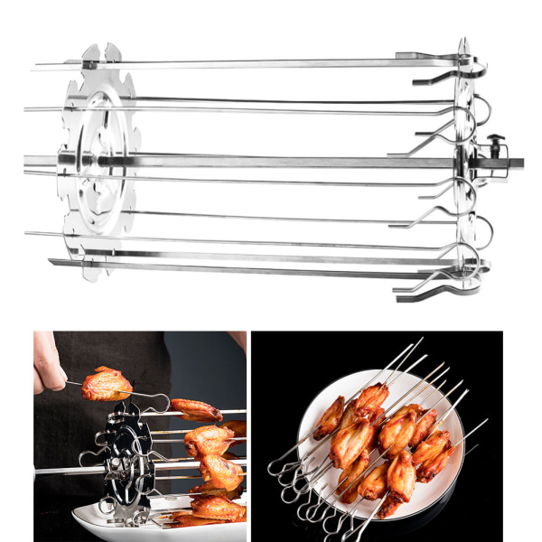 Stainless Steel Grilled Cage Roaster Rotating Grill Barbecue