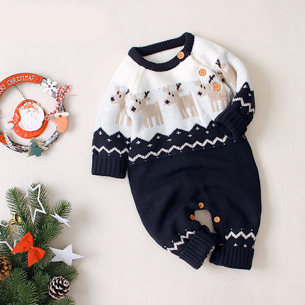 Baby Julerensdyr Trøje Toddler Reindeer Outfit Langærmet Tøj