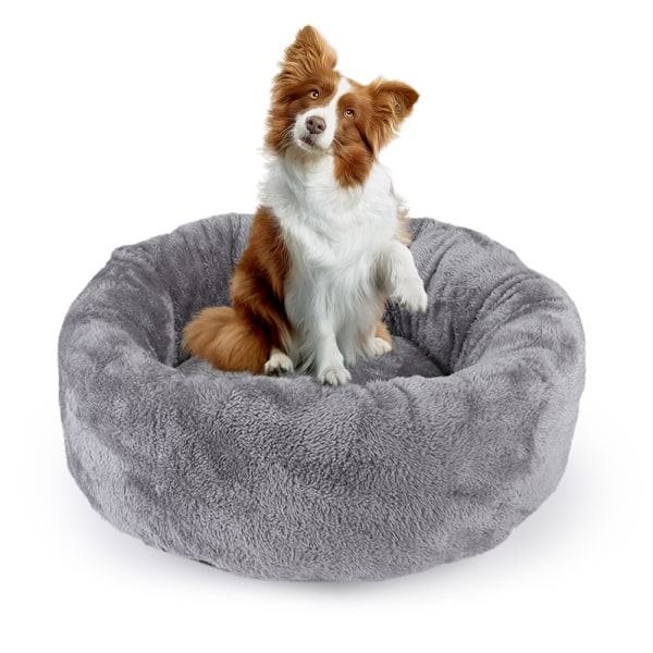 Liten hundsäng – Kattsäng – Plysch husdjurskudde soffa tvättbar anti-ångest  Cuddler fluffig kudde bo