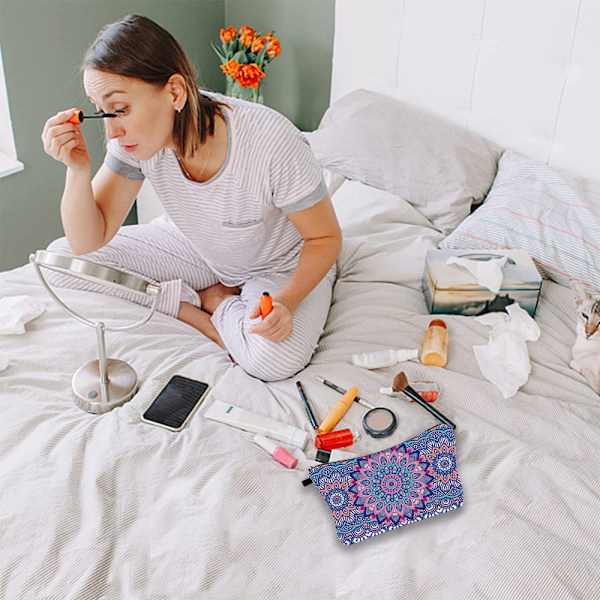 Makeupväska med Mandala-tryck, Clutch för kvinnor, Multifunktionell reseförvaringsväska