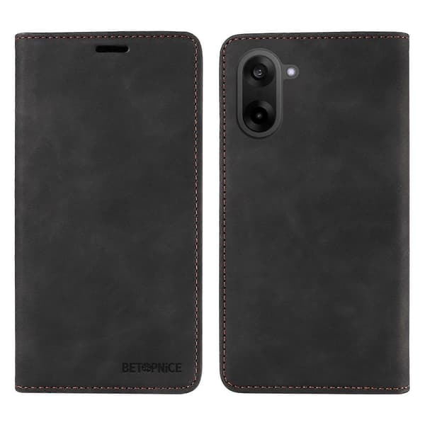 Pungcover med magnetisk lukning og stativ i læder til OnePlus Nord CE5 5G (Sort)