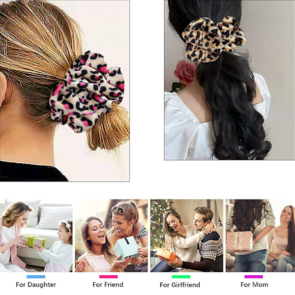 10 st Leopardskruv Scrunchies Hårband för Kvinnor Hestsvans Hår Scrunchy Hårtillbehör Present till Flickor