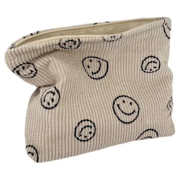 Sminkväska med prickar, Retro Smiley Förvaring Toalettväska