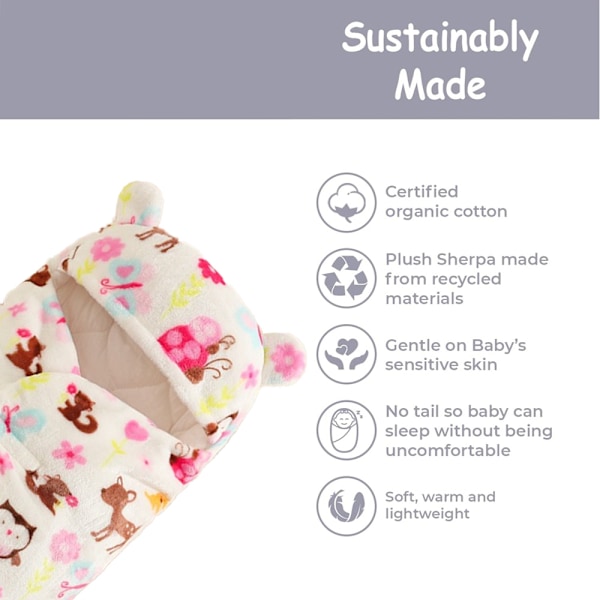 Nyfødt Mottaksteppe Baby Soveinnpakning Swaddle