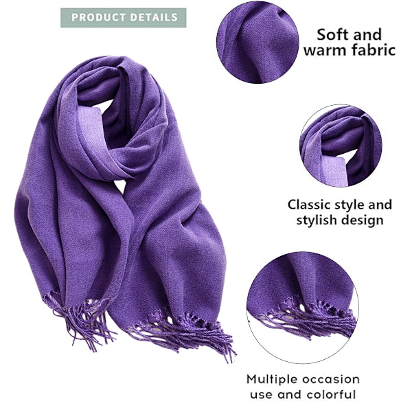 Vinterhalsdukar för kvinnor Pashmina Sjal Wraps för Aftonklänningar Stora Varma Mjuka Halsdukar, 66cm*180cm