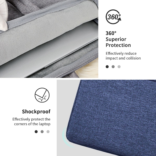 Oxford-stoff Laptopveske, Slitesterk støtsikker beskyttende dataveske 360° beskyttende laptopveske