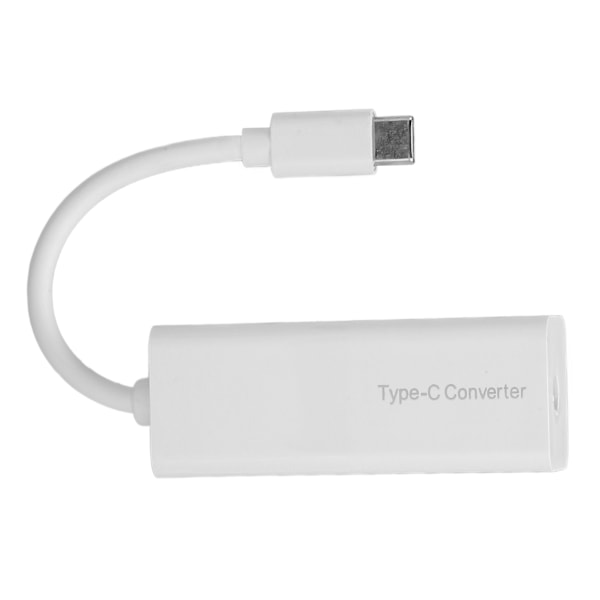 DC till USB-C Adapter 65W PD DC till USB-C Konverter DC Strömförsörjning Adapter 5.5X2.1mm Hona till USB-C Hane Adapter Vit
