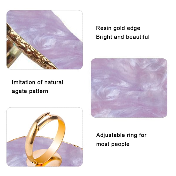 3 st Resin Nagelkonstpaletter med Justerbara Fingerringar, Ritning Nagel Färgpalett Nagelkonstverktyg
