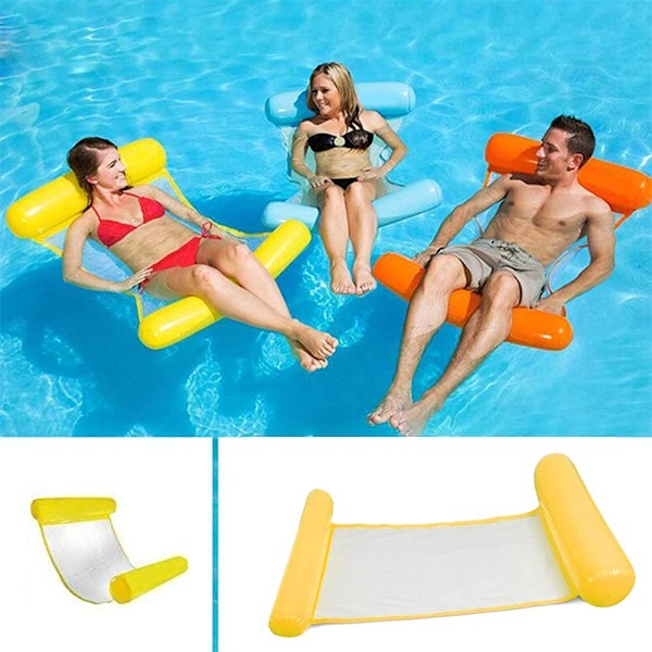 Uppblåsbar badsäng, vattenhängmatta solstol pool fritids luftkudde pool uppblåsbar säng pool uppblåsbar säng för