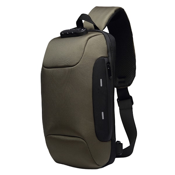 Sling-laukku unisex olkalaukku vaellusmatkailu rinnassa kannettava laukku USB-portti monitoiminen vapaa-ajan rinnassa kannettava laukku
