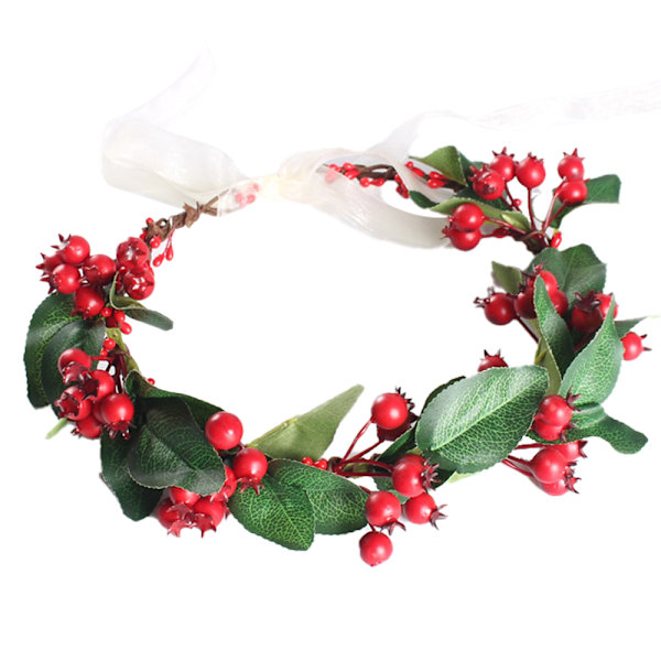 Blommig höst jul blomma krona vintage natur bär festival skogsbröllop pannband
